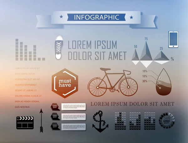 Elemente der Infografik setzen — Stockvektor