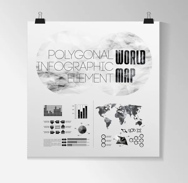 Carte du monde et graphiques d'information — Image vectorielle