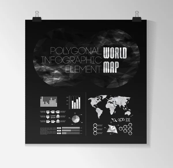 Carte du monde et graphiques d'information — Image vectorielle