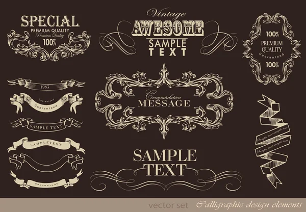 Calligraphic design elements — Stock Vector