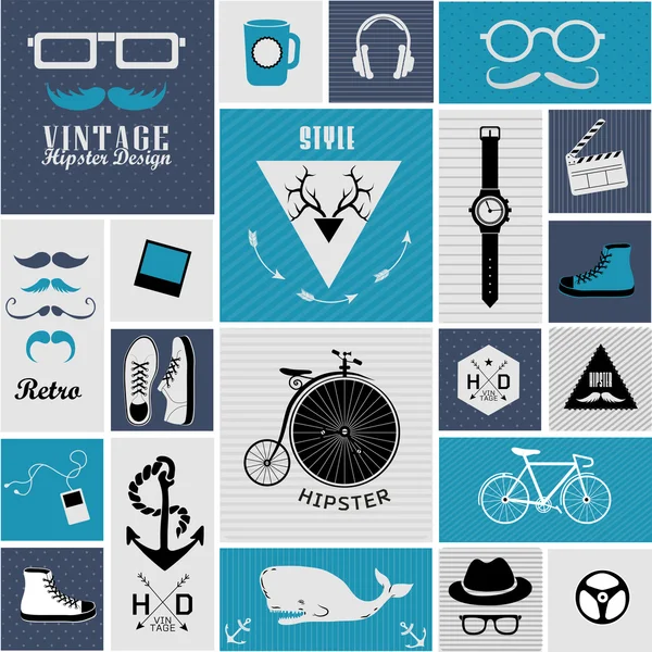 Elementos de estilo Hipster — Vector de stock