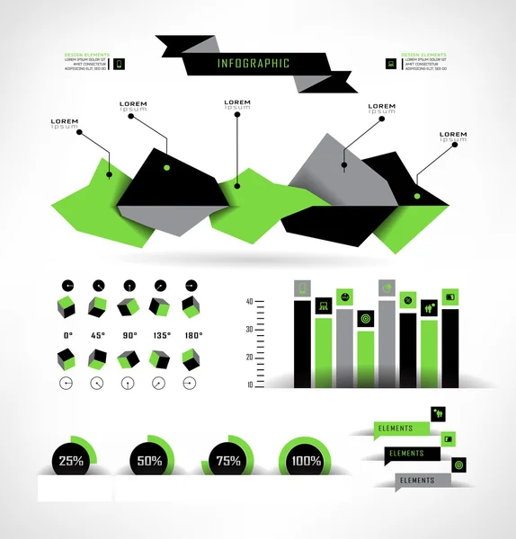 Elemente der Infografik setzen — Stockvektor