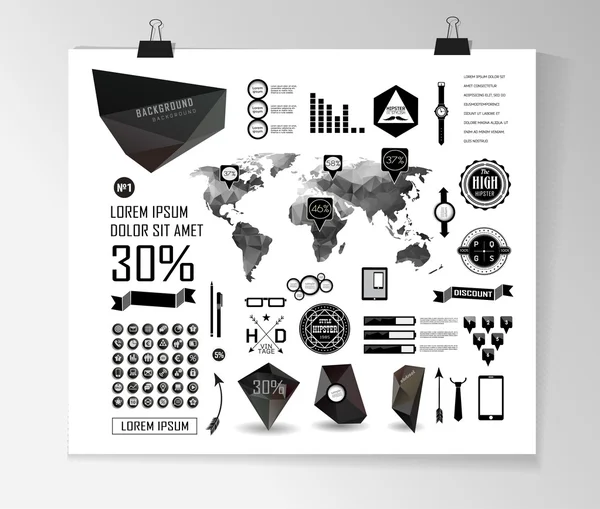 Conjunto de elementos de infografía — Vector de stock