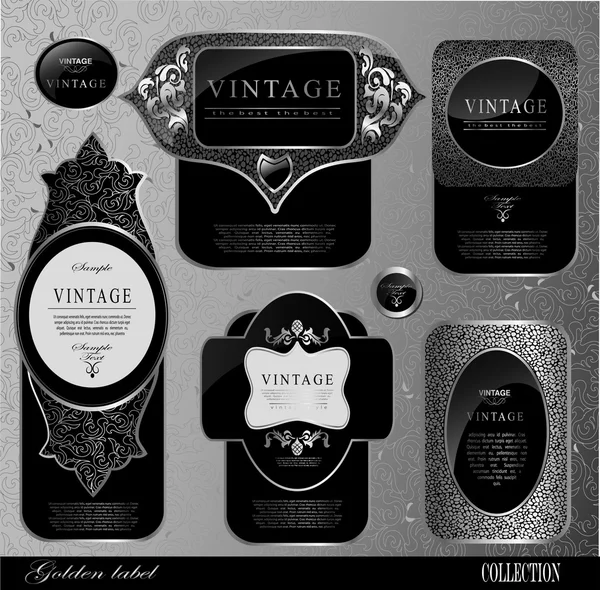 Set cintas vintage retro y etiqueta — Vector de stock