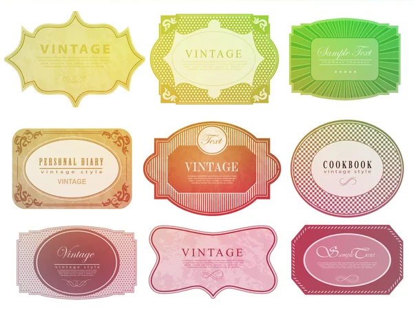 Set rubans vintage rétro et étiquette — Image vectorielle