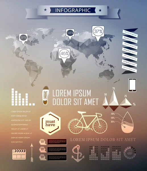 Zestaw elementów infografik — Wektor stockowy