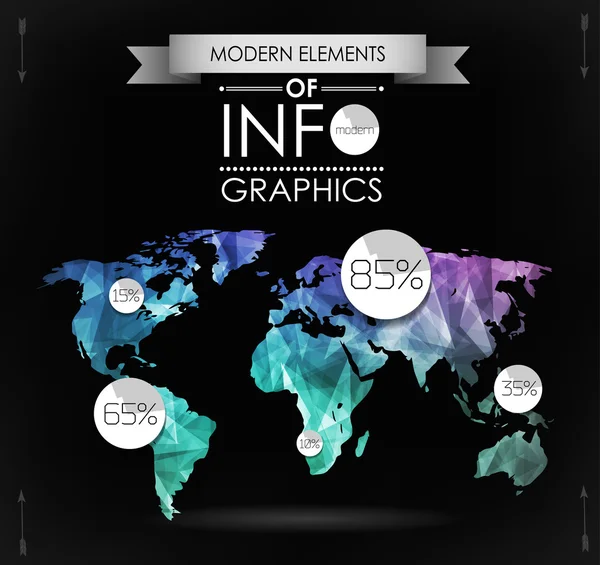 Mapa del mundo tarjeta — Vector de stock