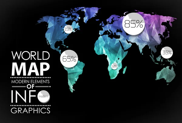 Kaart van de kaart van de wereld — Stockvector