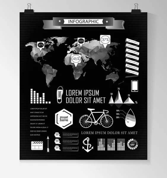 Conjunto de elementos de infografía — Vector de stock