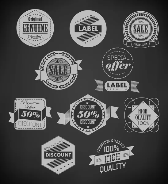 Set de etiquetas retro vintage — Vector de stock