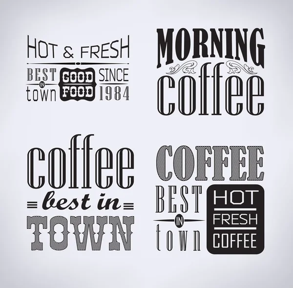 Set di etichette per caffè — Vettoriale Stock