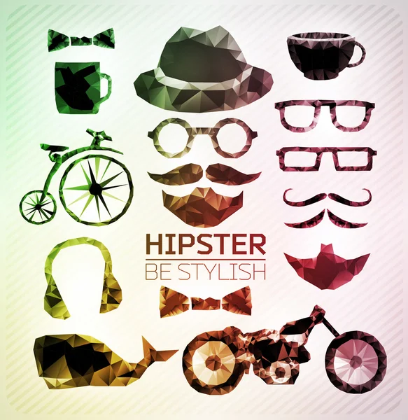 Hipster style elements, icons and labels — Stock Vector