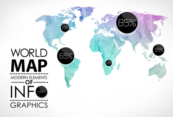 Mapa del mundo tarjeta — Vector de stock