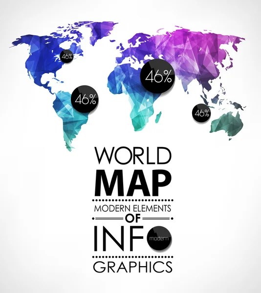 Mapa del mundo tarjeta — Vector de stock