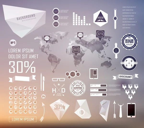 Conjunto de elementos de infografía — Vector de stock