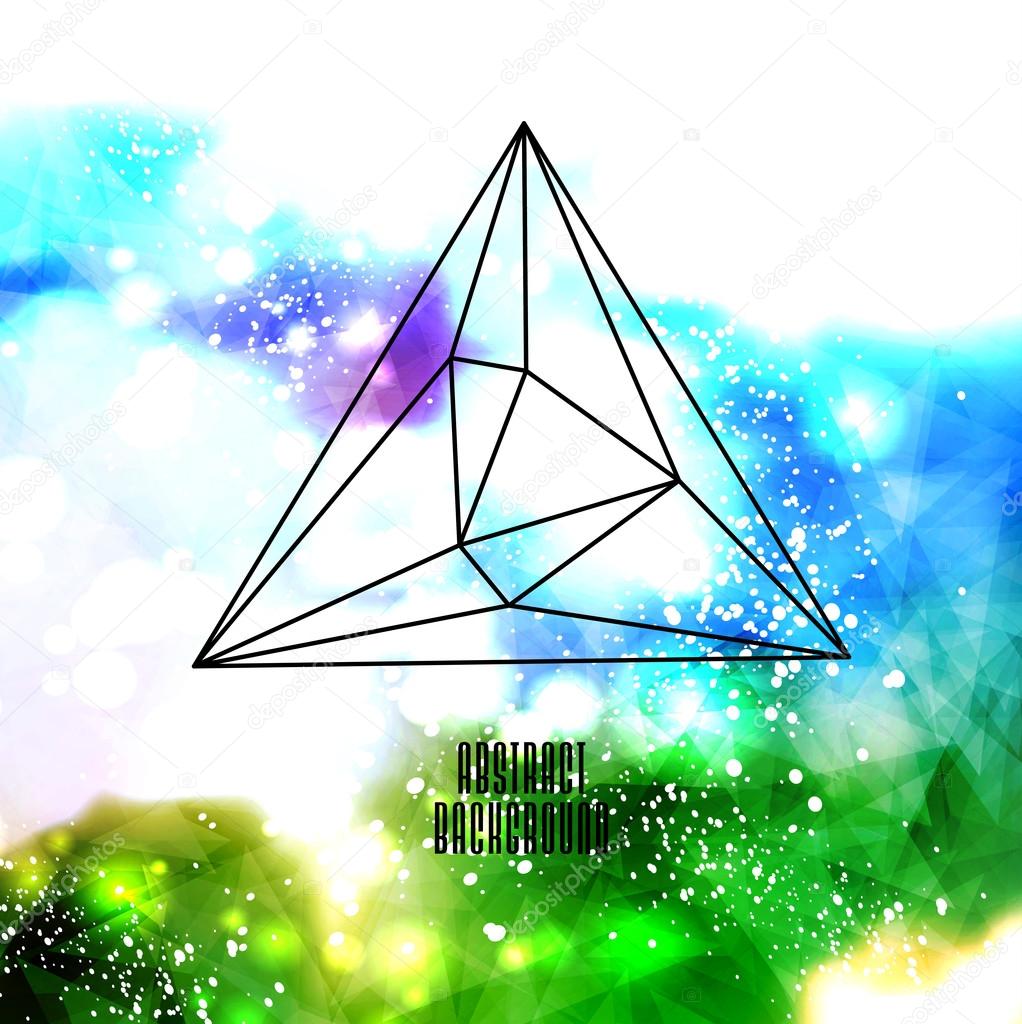 Hipster background made of triangles and space background