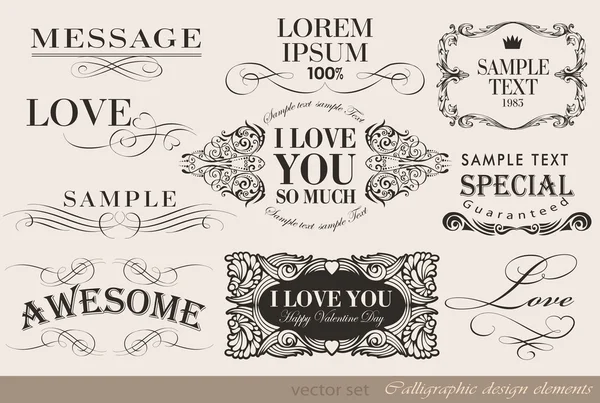 Calligraphic design elements — Stock Vector