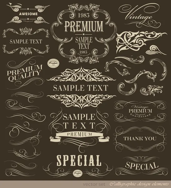 Calligraphic design elements — Stock Vector