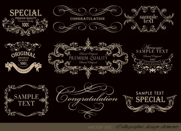 Éléments de conception calligraphique — Image vectorielle