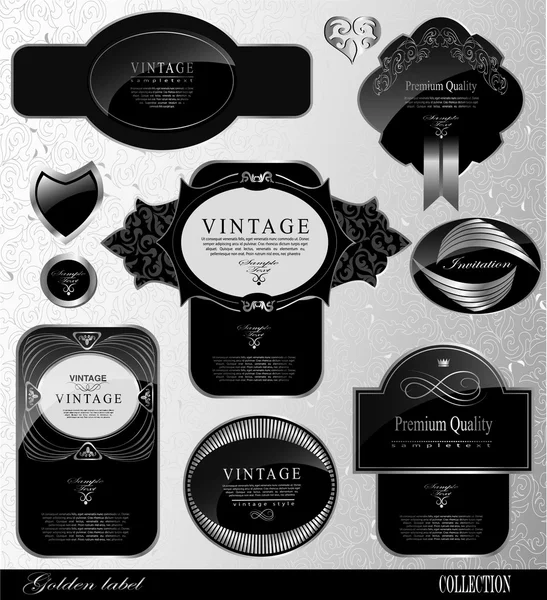 Set cintas vintage retro y etiqueta — Vector de stock