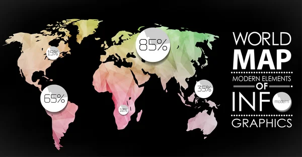 Mapa do mundo cartão — Vetor de Stock