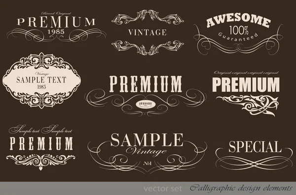 Elementos de diseño caligráfico — Vector de stock