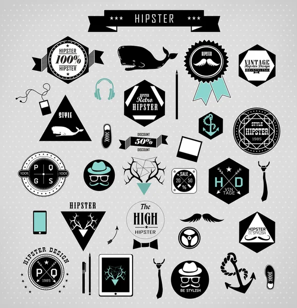 Elementos de estilo Hipster, iconos y etiquetas — Vector de stock