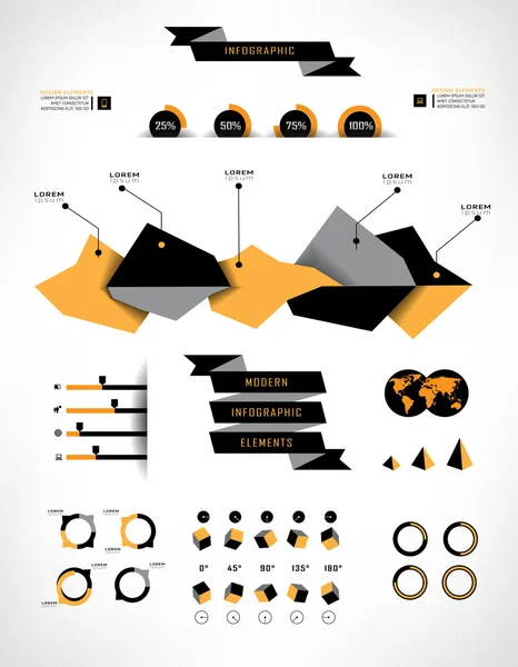 Conjunto de elementos de infografía — Vector de stock