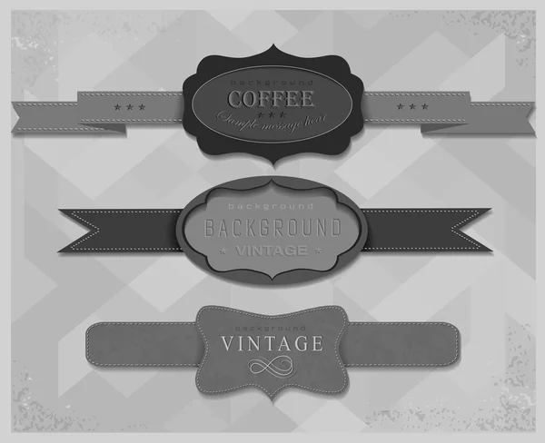 Set retro vintage linten en label — Stockvector