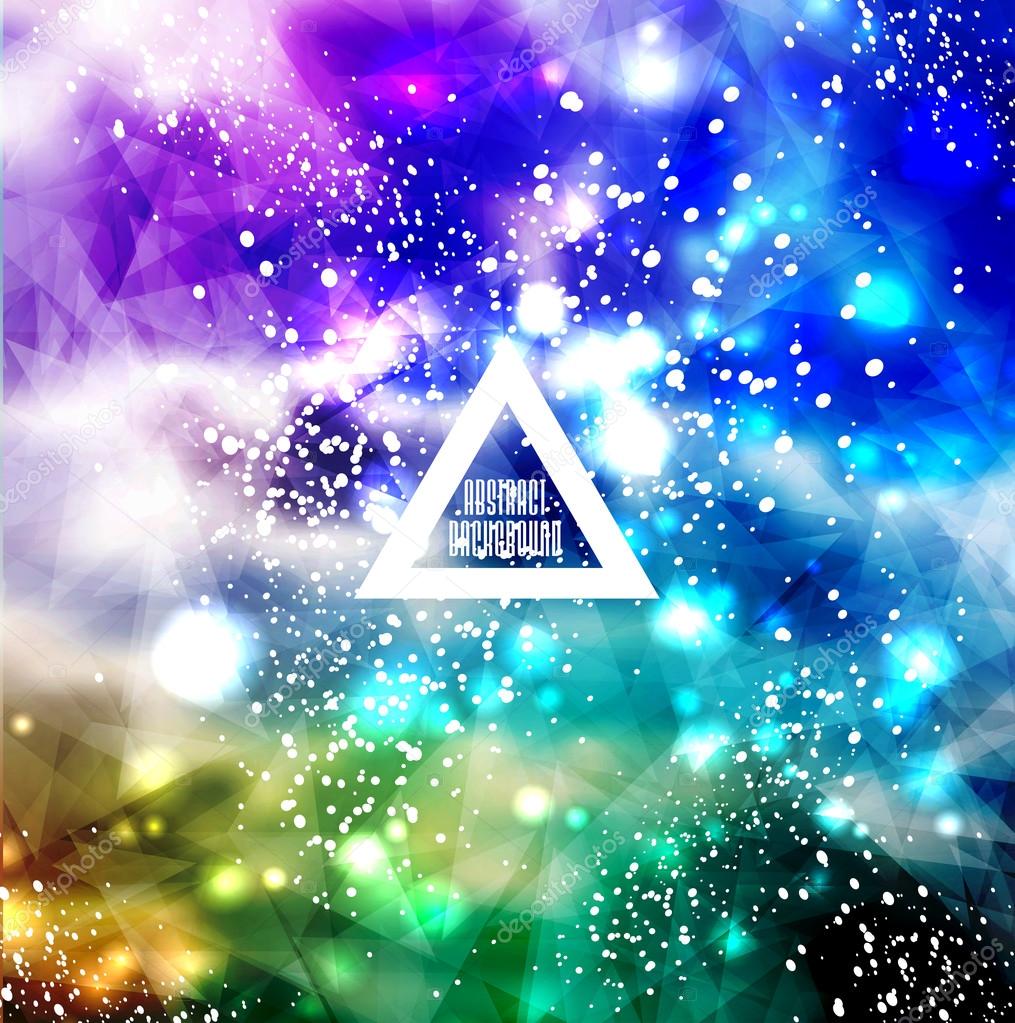 Hipster background made of triangles and space background