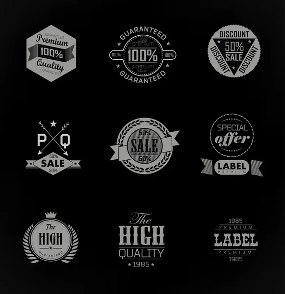 Set retro vintage linten en label — Stockvector