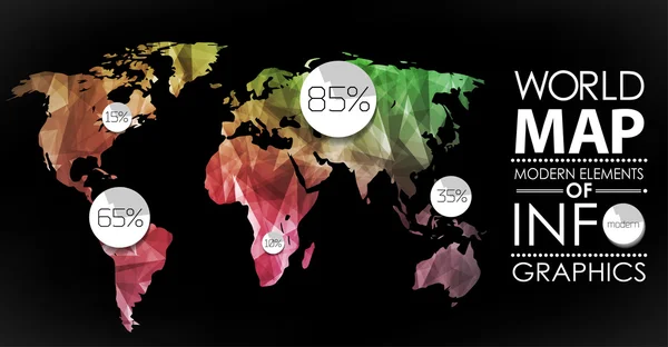 Mapa do mundo cartão — Vetor de Stock