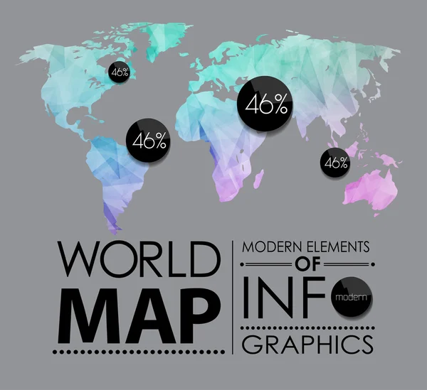 Världen karta kort — Stock vektor