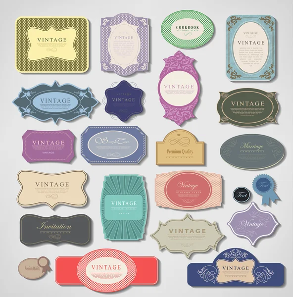 Set rubans vintage rétro et étiquette Vecteurs De Stock Libres De Droits