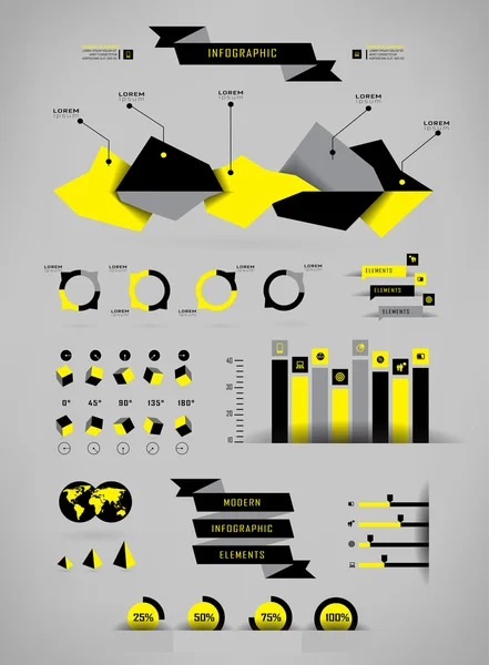 Conjunto de elementos de infografía — Vector de stock