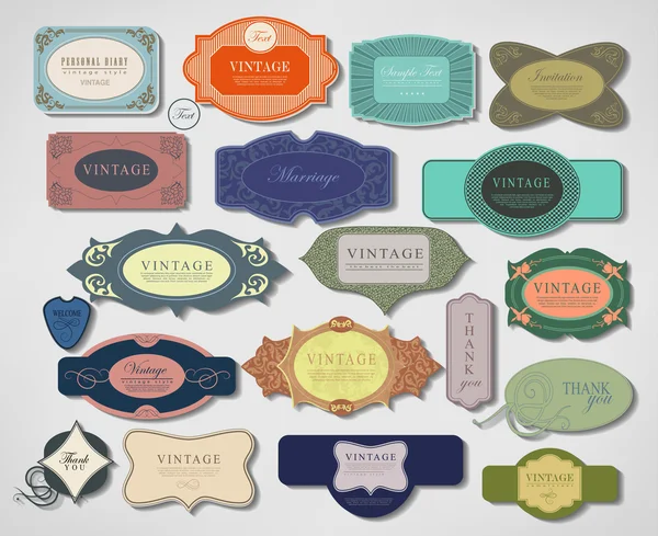 Set cintas vintage retro y etiqueta — Vector de stock