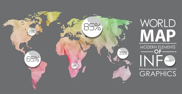 Mapa del mundo tarjeta — Vector de stock