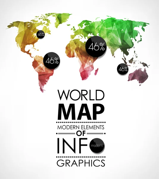 Mapa del mundo tarjeta — Archivo Imágenes Vectoriales