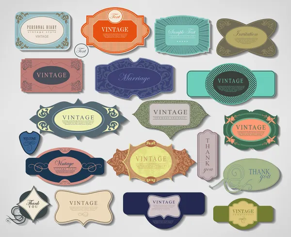 Set rubans vintage rétro et étiquette Graphismes Vectoriels