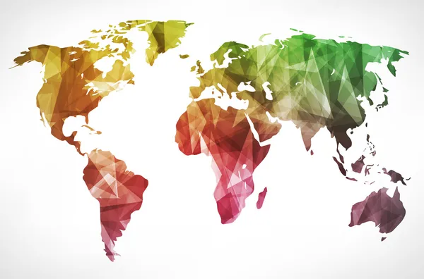 Hintergrund der Weltkarte im polygonalen Stil — Stockfoto