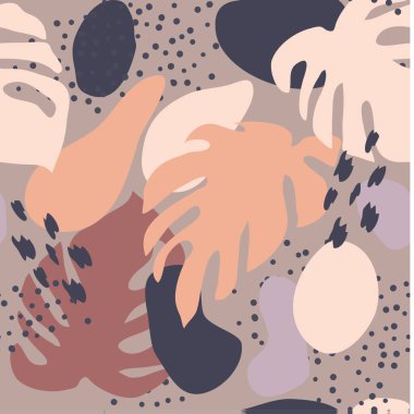 Kusursuz desen. Organik el yazması matisse sanat tarzında soyut moda karalama. Çeşitli şekiller ve nesneler. Posterler için çağdaş modern simgeler şablonları, sosyal medya. Vektör