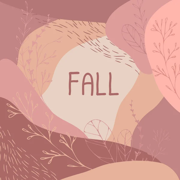 Soyut sonbahar arkaplanları tebrik kartları ve davetiyeler. Yapraklar ve elementler çizilmiş sonbahar el pankartları — Stok Vektör