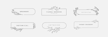 Çiçek dalı ve logo ya da dövme için minimalist çiçekler. El yapımı düğün otları, davetiye için zarif yapraklar. Randevu kartını sakla. Botanik kırsal trend yeşilliği