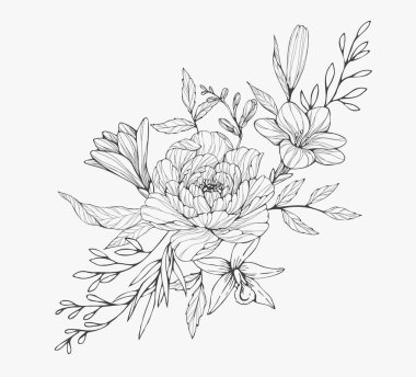 Logo ya da dekorasyon için moda düğün çiçekleri. El yapımı düğün dekorasyonu, davetiye için zarif yapraklar tarih kartını sakla. Botanik kırsal trend yeşilliği