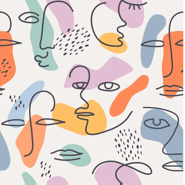 Απρόσκοπτο Μοτίβο Αφηρημένη Μοντέρνα Doodle Οργανικό Freehand Matisse Art Style — Διανυσματικό Αρχείο