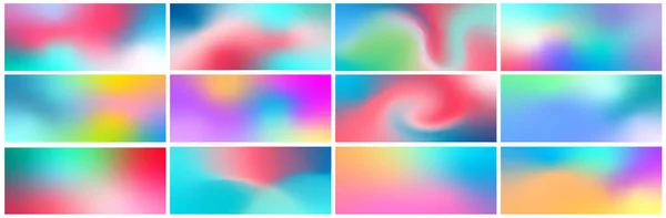 Set Colorful Fluid Gradient Covers Set Vector Templates Banners Flyers — Stock Vector