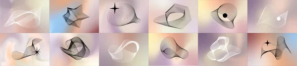 Elementos Diseño Onda Geométrica Moda Sobre Fondo Gradiente Fluido Inspiraron — Archivo Imágenes Vectoriales