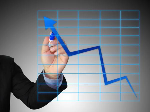 Business write growth graph — Stock Photo, Image