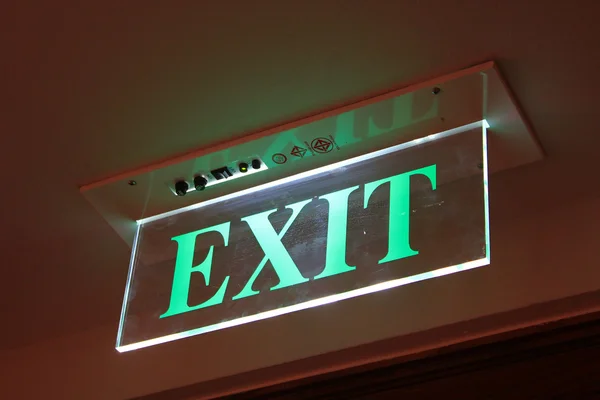 Neon Green Exit Sign — Stock Photo, Image