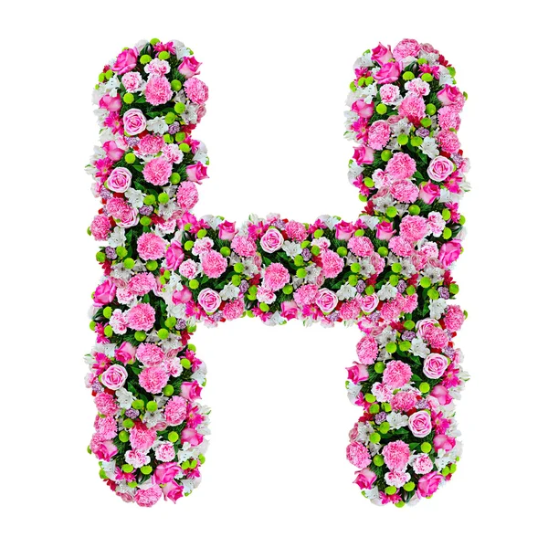 Izole kırpma yolu ile beyaz üzerinde s, çiçek alfabesi — Stok fotoğraf